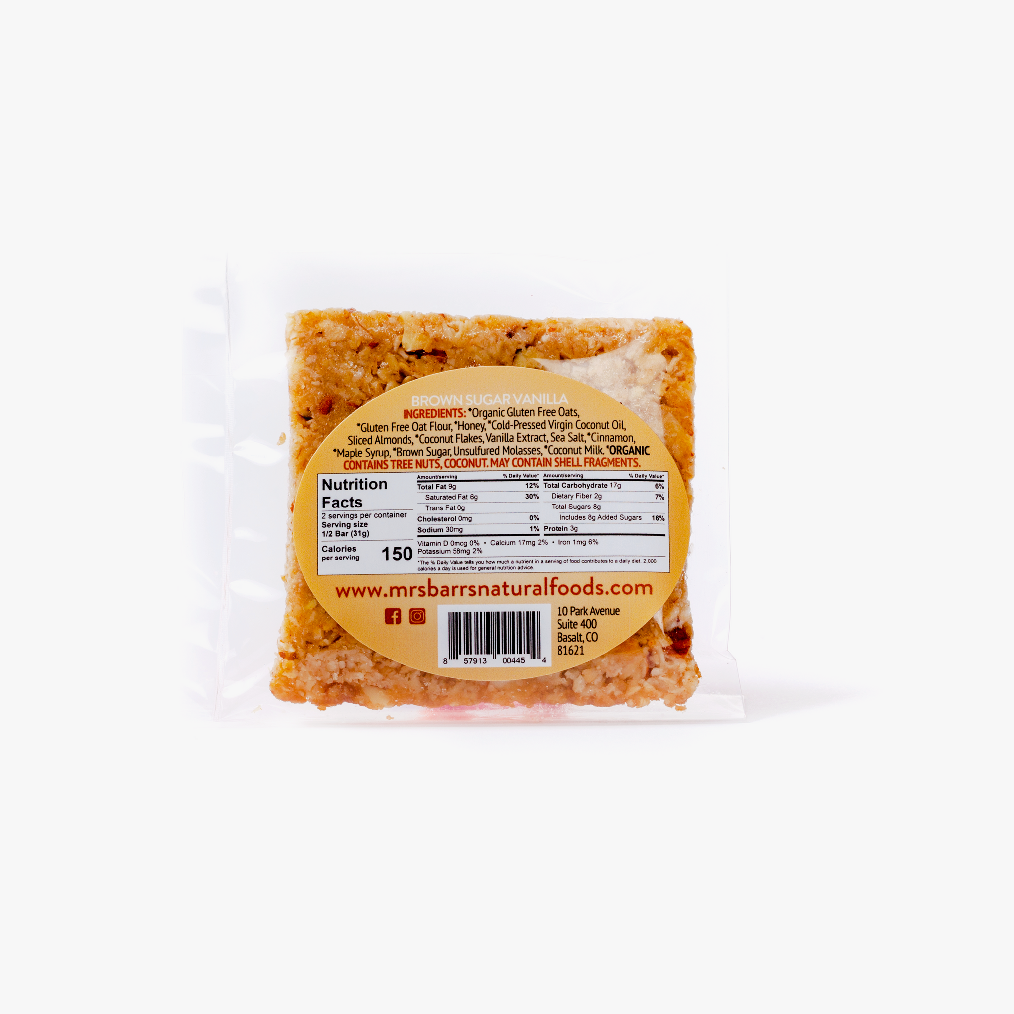Brown Sugar Vanilla Granola Bar (6 or 12 Pack) Buy 12 and Save!