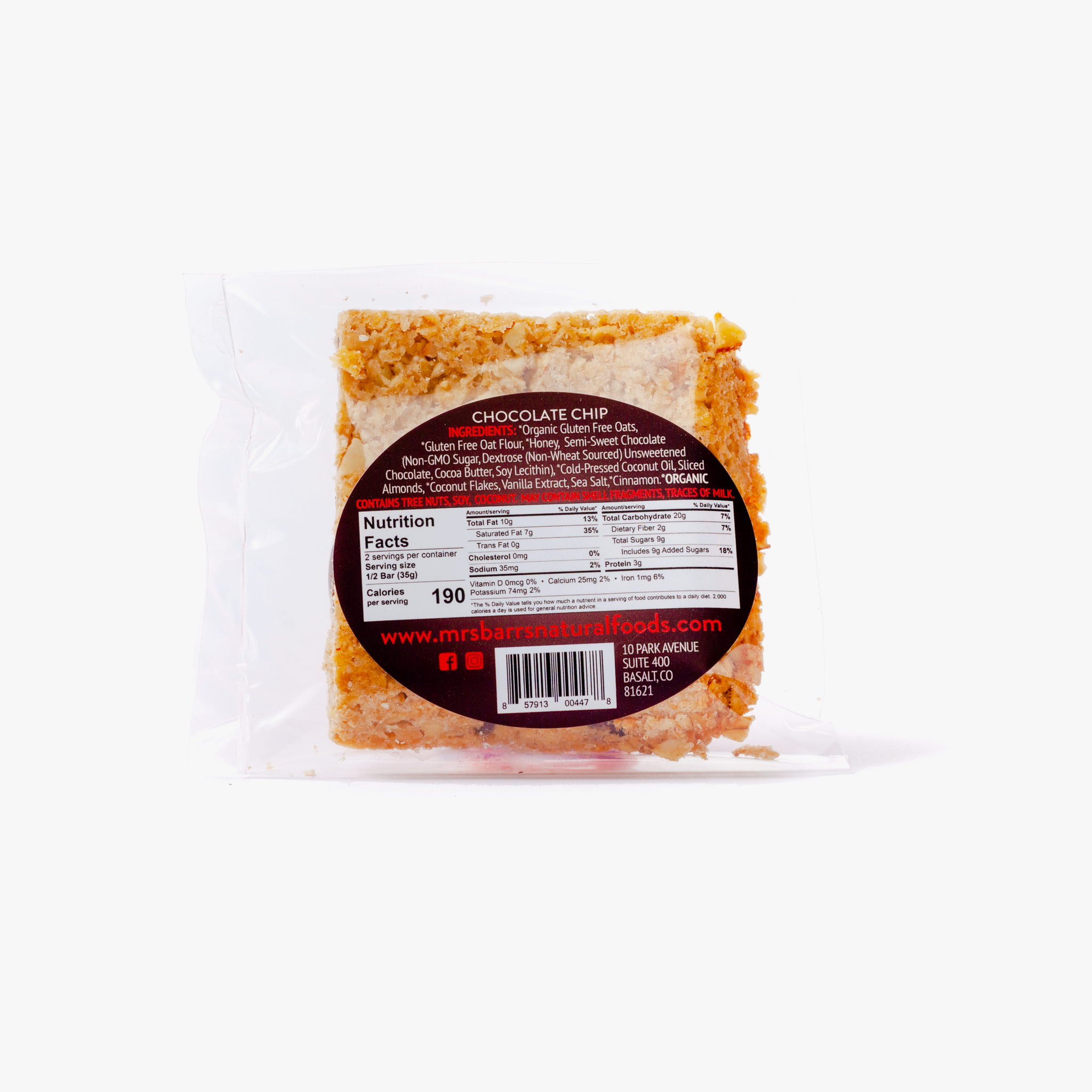 Chocolate Chip Granola Bar (6 or 12 Pack) Buy 12 and Save!
