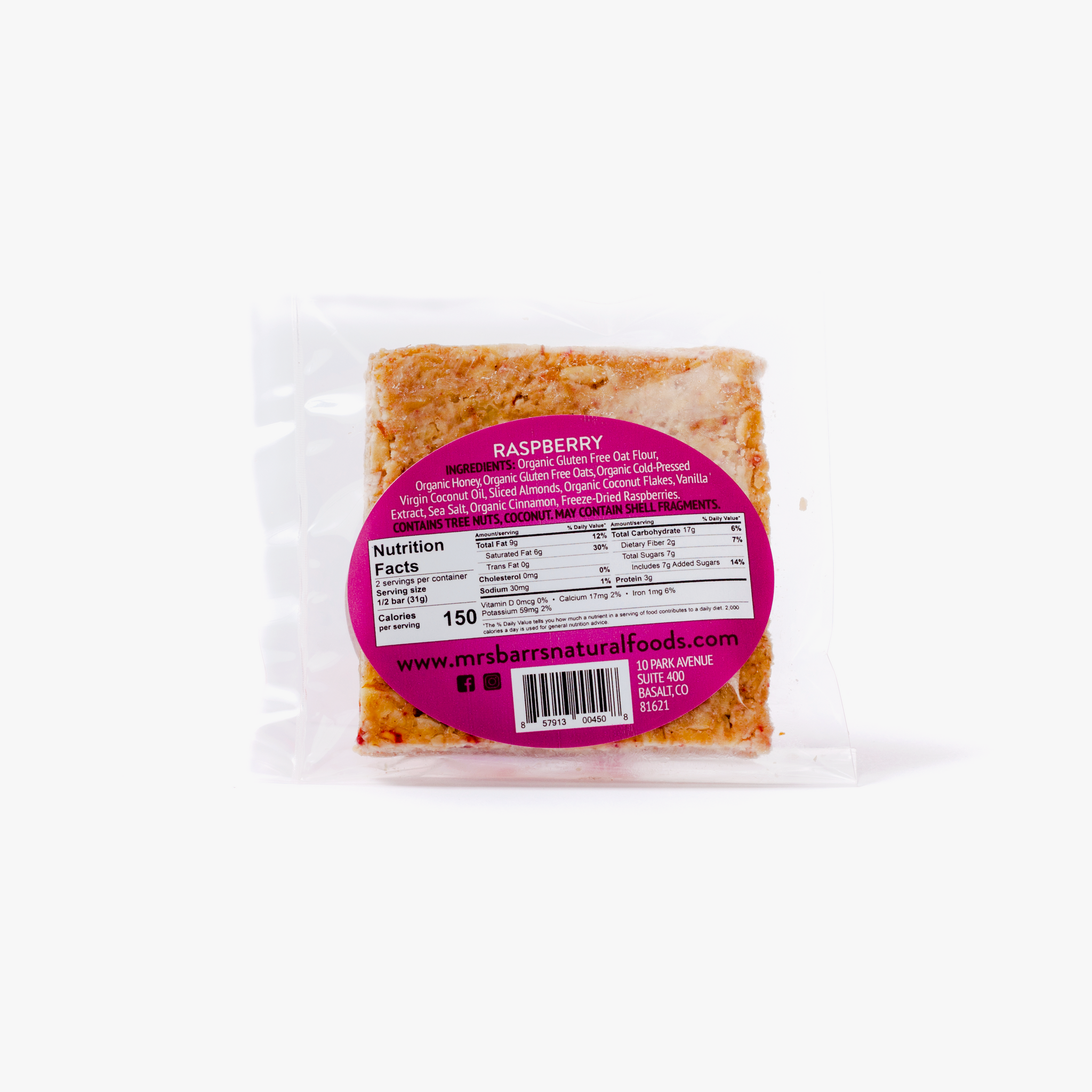 Honey Raspberry Granola Bar (6 or 12 Pack) Buy 12 and Save!